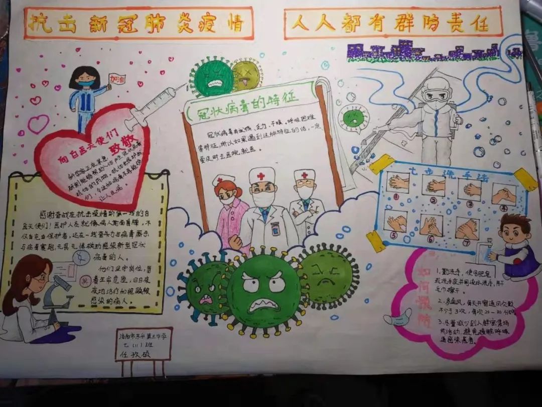 主机疫情手抄报