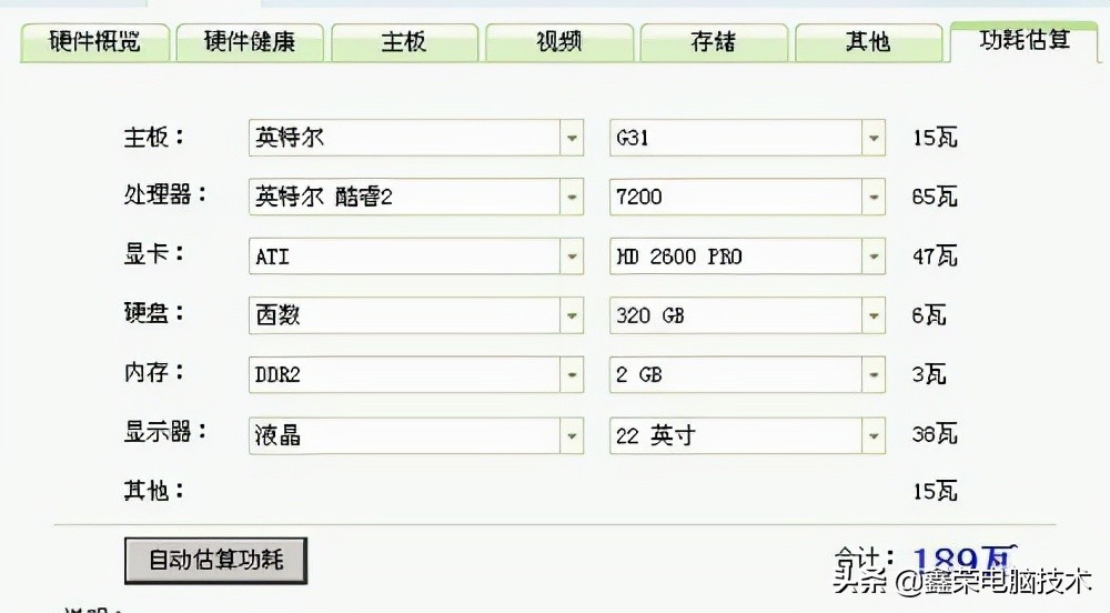 顶级电脑主机一个月耗电多少