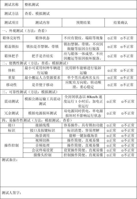 主机的测试报告