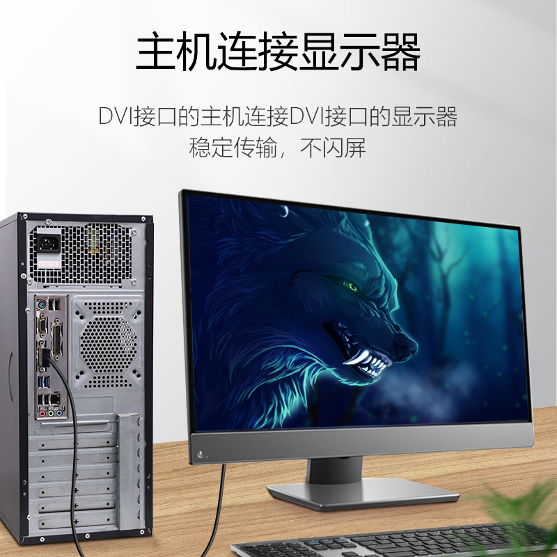 台式电脑显示器与主机安装视频