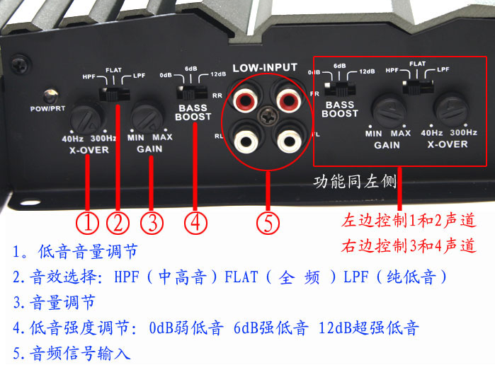 汽车主机左右声道接法