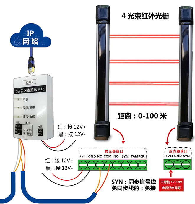 总线式报警主机如何接门磁