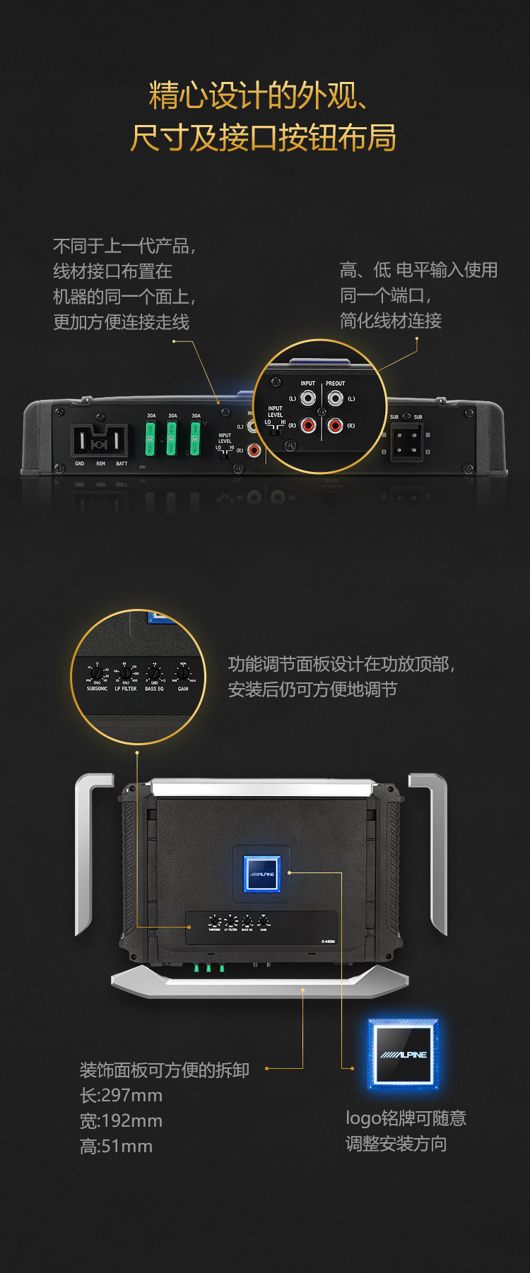 欧蓝德阿尔派主机功率