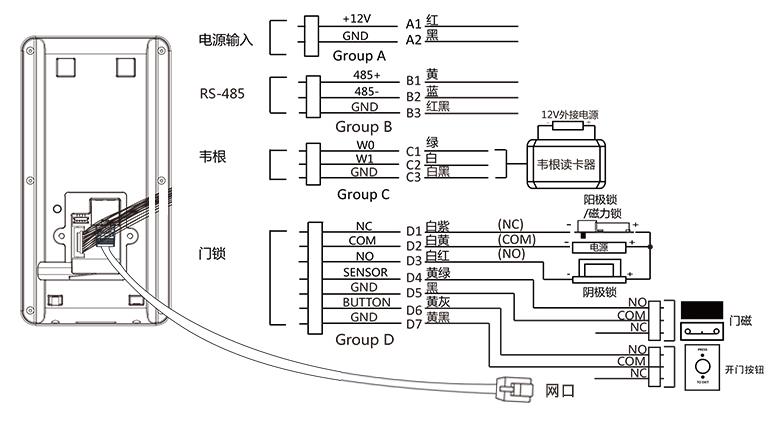 门禁主机接指纹机