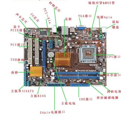 计算机主要主机的组成部分包括