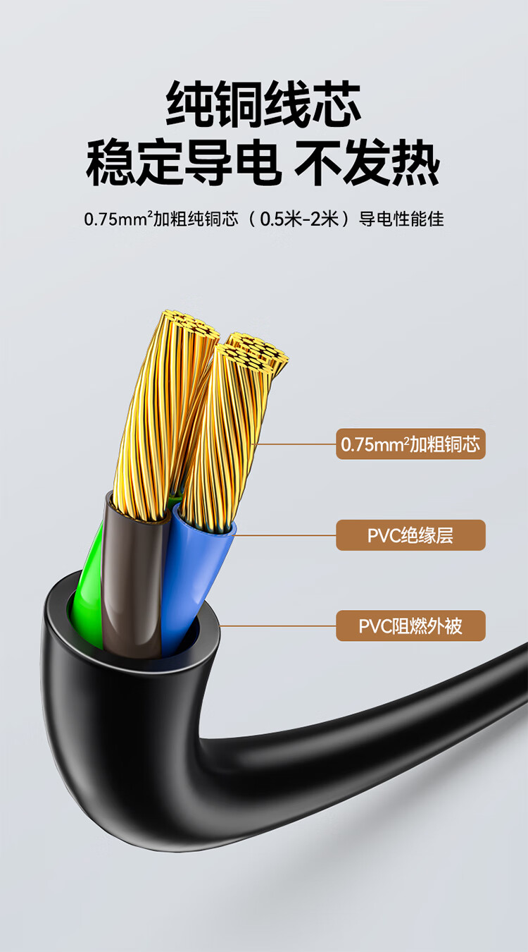 小规格主机电源线